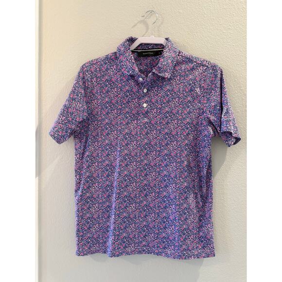 Bugatchi Men's Performance Golf Polo with Wynn Golf Club Embroidered Sleeve Sz S - Picture 1 of 7